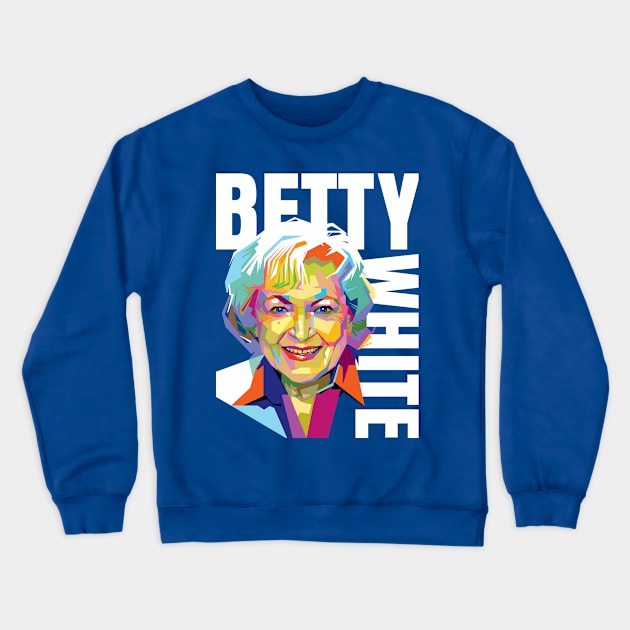 Betty White Pop Art Crewneck Sweatshirt by Laksana Ardie Store